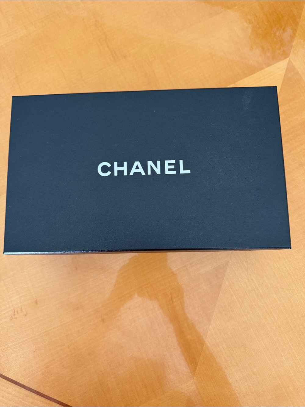 CHANEL Black Box with White Vertical Logo